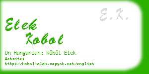 elek kobol business card